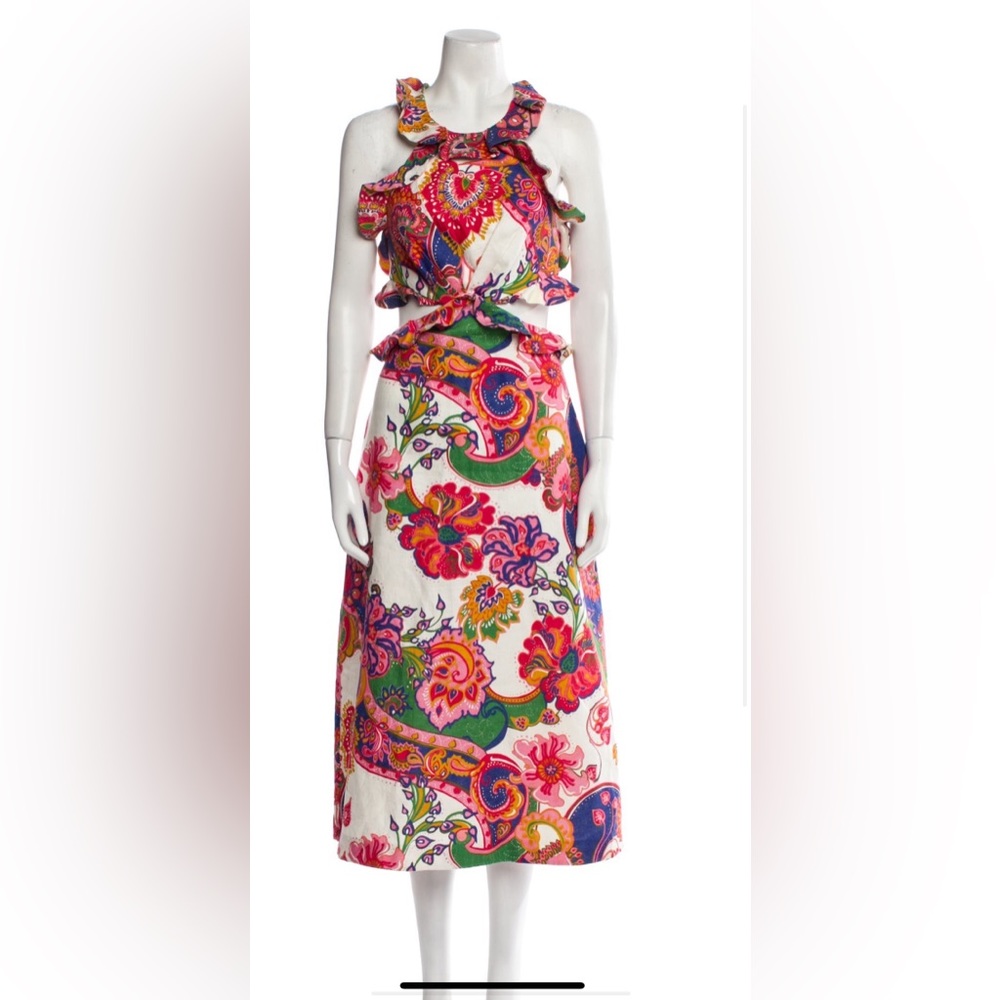 Zimmermann Pink and Red Halter Maxi Sundress